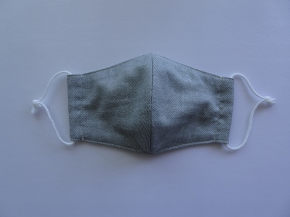 デニム風ダブルガーゼ（冷感加工）の立体マスク（子ども用）② 3枚目の画像