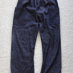 受注制作　８オンスインディゴデニムの丈長パンツ（総丈10０ｃｍ） 3枚目の画像