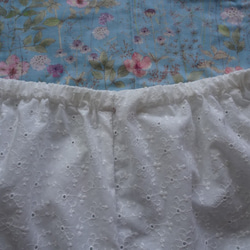 綿刺繍生地のショートパンツ（プルメリア柄） 2枚目の画像