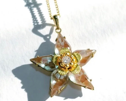 ヴィンテージ サフィリーン サフィレット 星 花 ネックレス N003
