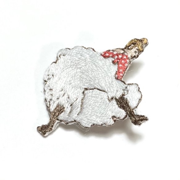 【受注製作】ロートレック「ムーラン・ルージュのラ・グーリュ」の手刺繍ブローチ 2枚目の画像