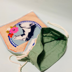 ホース　FLOWER巾着袋　Lサイズ 5枚目の画像