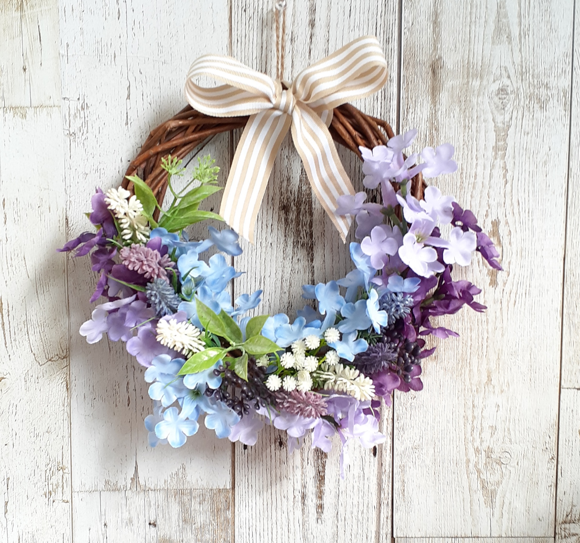 ニュアンスカラー♡アーティフィシャルリース　ハンドメイド　ラベンダー ニュアンスカラー♡アーティフィシャルリースハンドメイドラベンダー