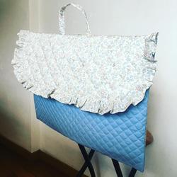 くまさん刺繍キルトキルティング 座布団カバーウレタンセット 防災頭巾