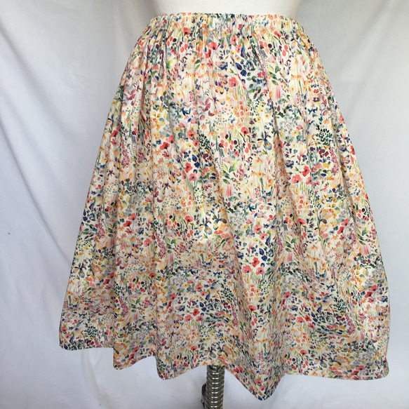 再々販☺︎素敵✴︎大人のリボンスカート♡リバティ　フェルダ　カラフル　リボン取外し可能✴︎送料無料 4枚目の画像