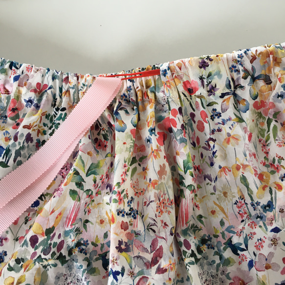 再々販☺︎素敵✴︎大人のリボンスカート♡リバティ　フェルダ　カラフル　リボン取外し可能✴︎送料無料 6枚目の画像