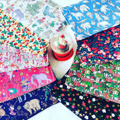 ✴︎新柄追加しました☺︎可愛いリバティ ハーフハンカチ 8枚重ね  