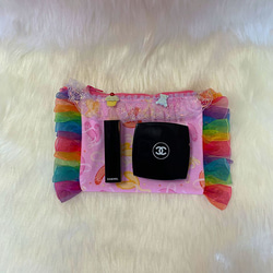 Rainbow frill ポーチ（バレリーナシューズ/pink） 3枚目の画像