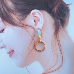 「Creema限定」《Deforma pentagon pierce&earring》〜シャラシャラ輪っか〜 4枚目の画像