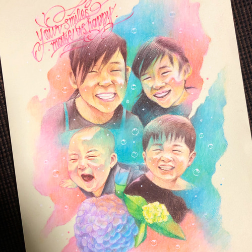 色鉛筆画 似顔絵a4サイズ10000円〜 イラスト LIL'SAKI 通販 色鉛筆画 似顔絵a4サイズ10000円〜 イラスト LIL'SAKI 通販