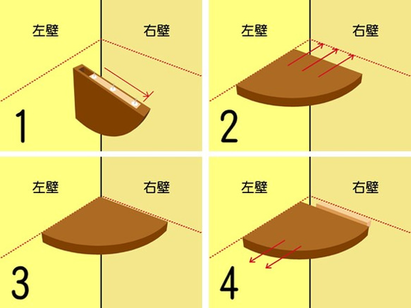 コーナーシェルフ　（部屋角用棚） 3枚目の画像