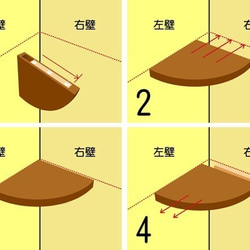 コーナーシェルフ （部屋角用棚）ウォールナット１3ｃｍ 5枚目の画像