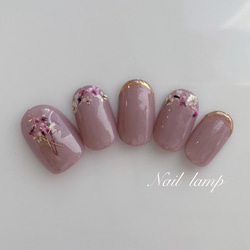 押し花nail ♡ ブライダル　花嫁　プレゼント 1枚目の画像