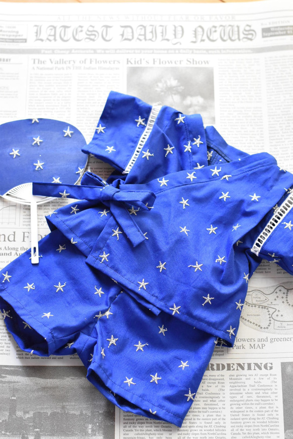 ジェラトーニ Sサイズ☆星の刺繍☆明るいブルー☆送料無料 3枚目の画像
