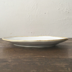 白楕円皿（金ふち） 2枚目の画像