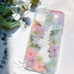 ほぼ全機種対応スマホケース❁】押し花スマホケース NO.698