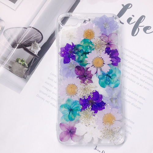 005…押し花 ケース オーダー iPhone・スマホ iPhoneケース スマホケース ハンドメイド 押し花スマホケース