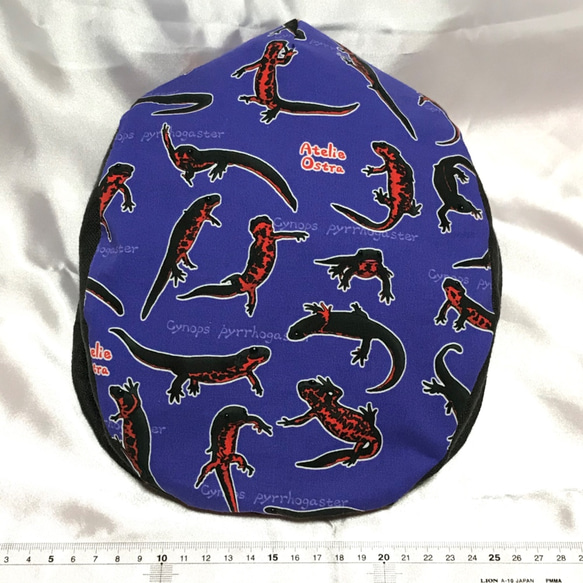 【オリジナル生地】アカハライモリハンチング帽（青紫） 3枚目の画像