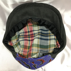 【オリジナル生地】アカハライモリハンチング帽（青紫） 4枚目の画像