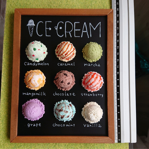⚠作品説明必読⚠受注製作9種のflavorアイスクリーム屋さんのメニューボード 7枚目の画像