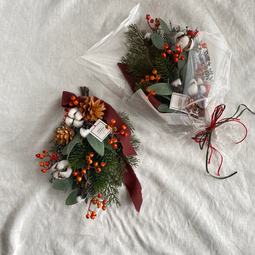 フレッシュクリスマススワッグ✴︎ 長さ約40cm ~生の針葉樹の