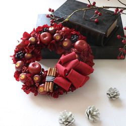 【超早割2023】りんご＆ベリーの赤いリース☆クリスマス 1枚目の画像