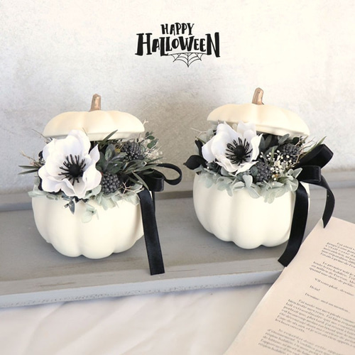 ハッピー♪ハロウィン＊フラワーアレンジメント〜モノトーン