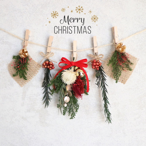 クリスマスガーランド◇ドライフラワースワッグ 3 ガーランド yuki