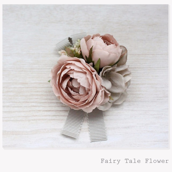 Shabby Chic Rose Corsage ◇仿古粉色◇ 第6張的照片