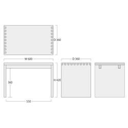 ベンチのセミオーダーW600,D360,H420【サイズ変更可】 6枚目の画像