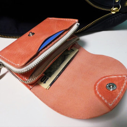 salmon pink × GOAT wallet【size二つ折り】 2枚目の画像