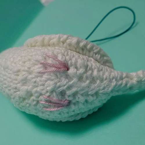 Luna様オーダー品】＊あみぐるみ＊白文鳥 ストラップ あみぐるみ 