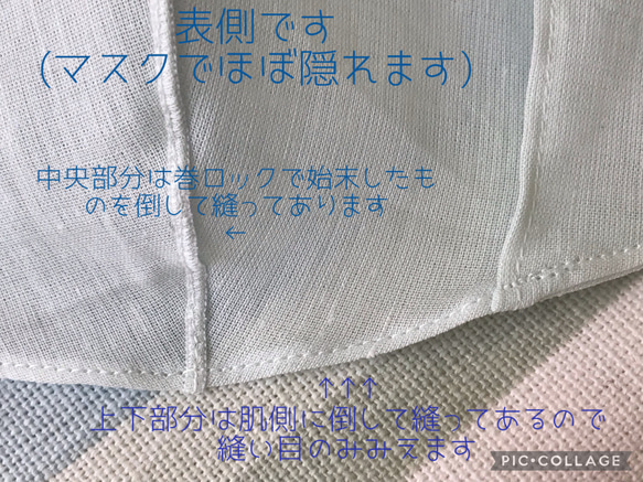 スポエリー アイスコットン サークルレース 不織布マスクカバー  接触冷感 天然素材 綿 麻 白 ミント 5枚目の画像
