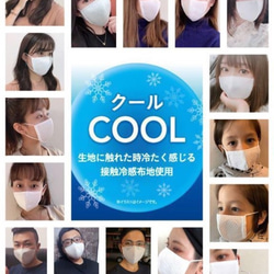 ❄️接触冷感夏蒸れない呼吸快適・抗菌・防臭・吸水速乾 Ag+銀イオン（裏地冷感パステル4色）200回洗えるマスク 2枚目の画像