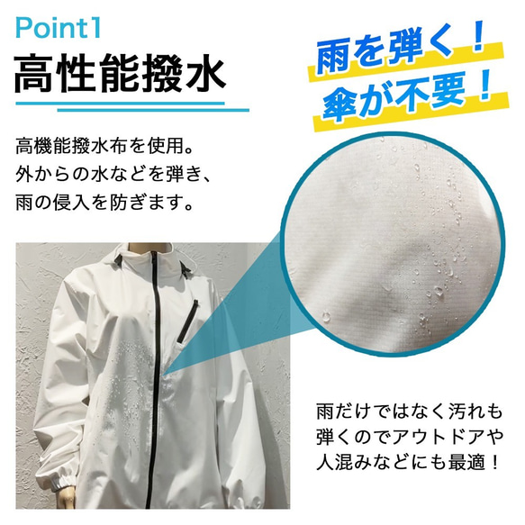 翌日発送！梅雨シーズンの豪雨・台風対策などでも汚れを弾く！雨を弾く！傘が不要！【超撥水・雨具・防護服】 6枚目の画像