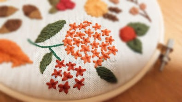 ウール刺繍キットNo.10 お家でほっこりウールステッチ時間を 初心者の方も完成できます♪完成後はファブリックボードに 8枚目の画像