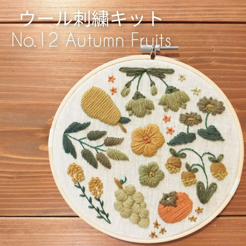 ウール刺繍キットNo.12 ウールステッチで癒しのひととき 初心者