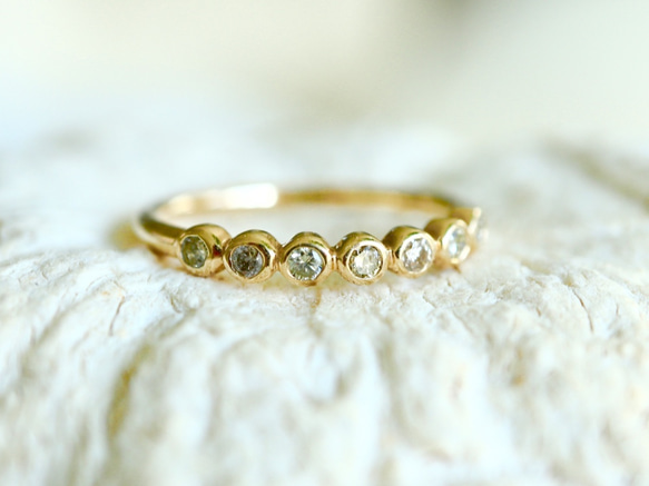 K10[brugge] 7stone diamond ring 1枚目の画像