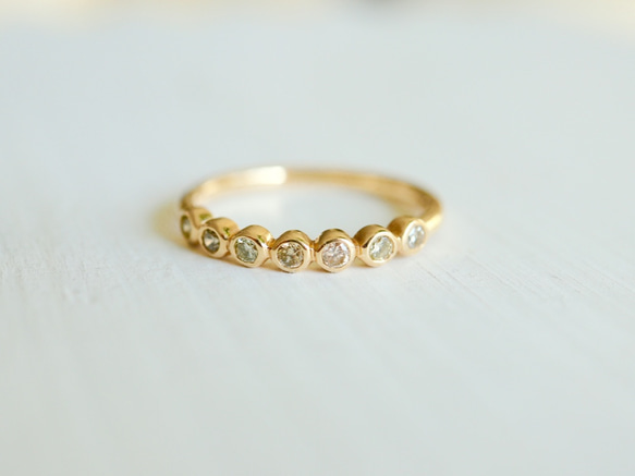K10[brugge] 7stone diamond ring 3枚目の画像