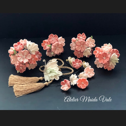 再販❤️つまみ細工 桜と蝶のかんざし 5枚目の画像