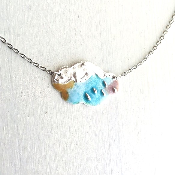 送料無料】モクモク シリーズ⑪ 「紫陽花 お花のネックレス」 送料無料