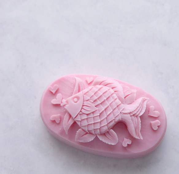【石鹸彫刻】ソープカービング　お魚（ピンク） 3枚目の画像