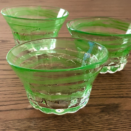 緑彩箔器 /ガラス皿/ガラスボール/かき氷皿 お椀・ボウル・鉢 緑彩箔器 /ガラス皿/ガラスボール/かき氷皿 お椀・ボウル・鉢