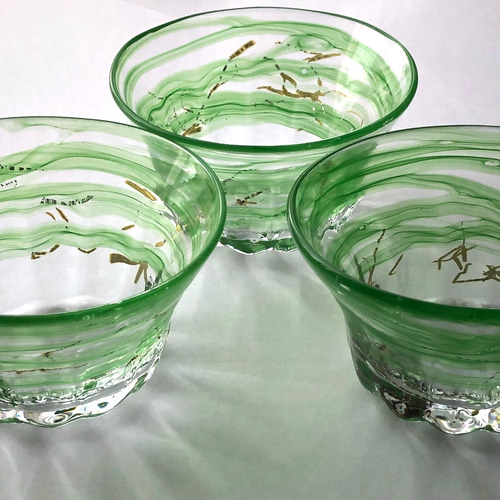 緑彩箔器 /ガラス皿/ガラスボール/かき氷皿 お椀・ボウル・鉢 緑彩箔器 /ガラス皿/ガラスボール/かき氷皿 お椀・ボウル・鉢