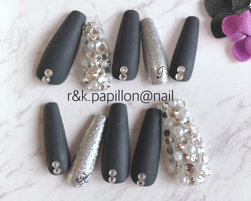 イニシャル　埋め尽くし　ネイルチップ　オーダー 0_9d831e8232abd69c6b45209ae840