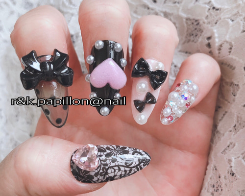 ジェルネイル ネイルチップ オーダー♥量産型 ネイルチップ オーダー 平成女児 量産型 ウィッシュコア 天使界隈