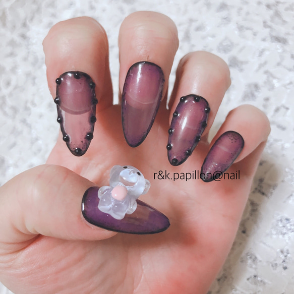 k ネイルチップ ネイルチップ ホワイトクリスマスネイル ネイルピアス