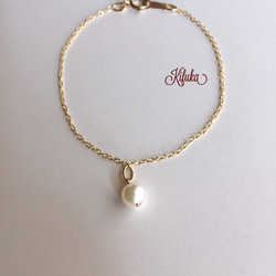 Akoya baby pearl bracelet 14kgf 3枚目の画像