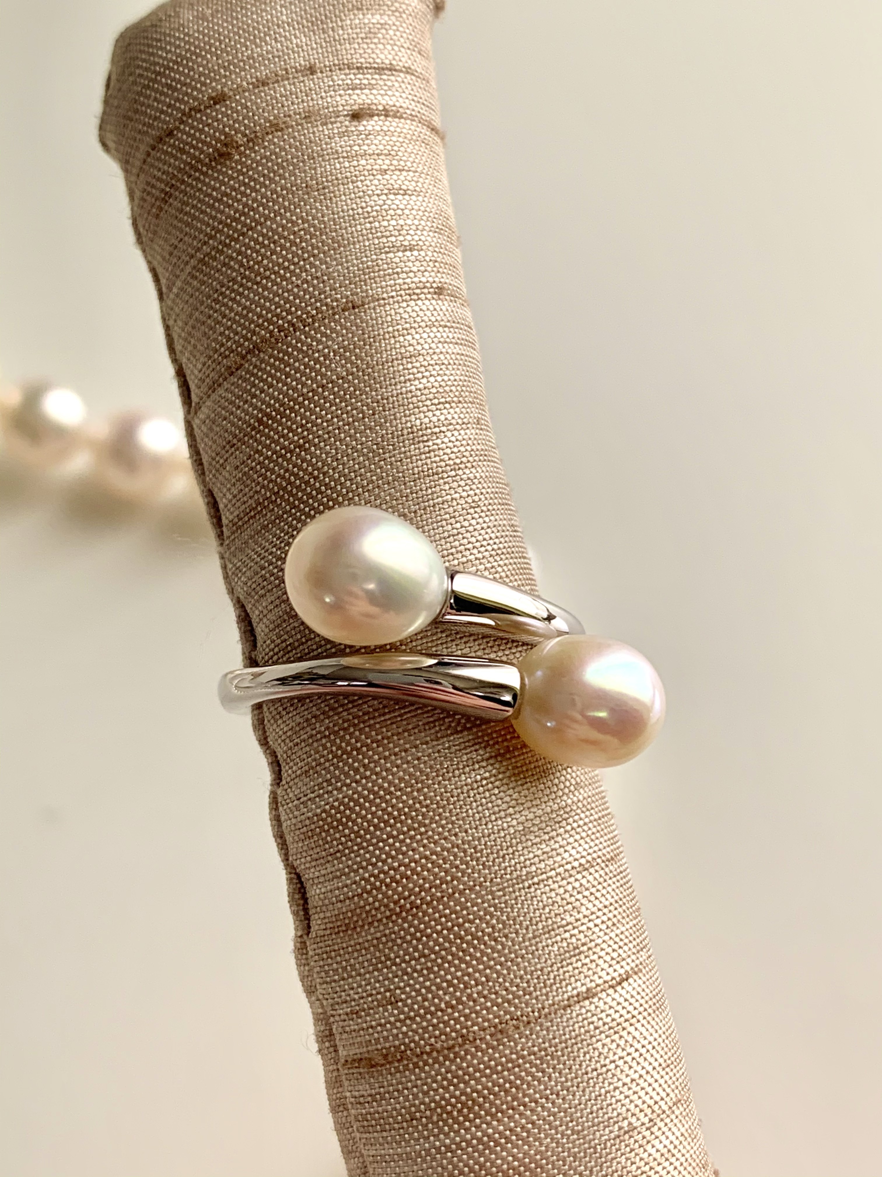 高品質真珠　指輪 MIKIMOTO ミキモト 指輪 レディース 1Pパール ダイヤリング 9号