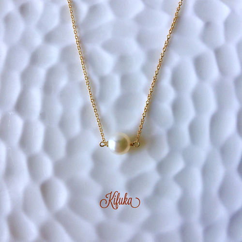 アコヤ真珠ゴールドベビーパールネックレス 本真珠14kgf♥アコヤパールベビーパールのネックレス